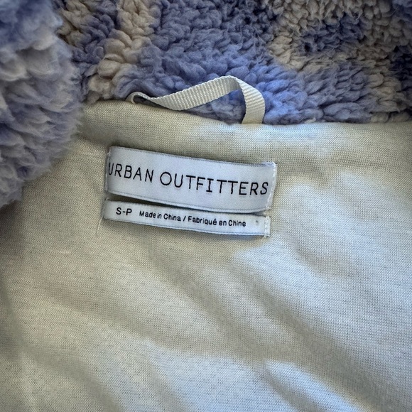 Urban Outfitters Olivia Sherpa Fleece Jacket Flower Purple Full Zip Womens S-P - Picture 4 of 9